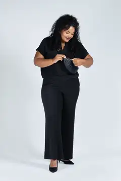 House naisten juhlahousut 222HP10730, D-mitoitus - BLACK/LUREX - 7