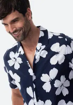TEX miesten Hawaii-paita I274959 - NAVY DARK - 6