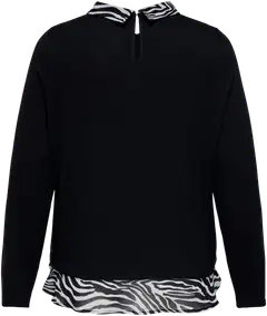 ONLY CARMAKOMA naisten trikoopaita Caralba sifonkiyksityiskohdilla - BLACK - 2