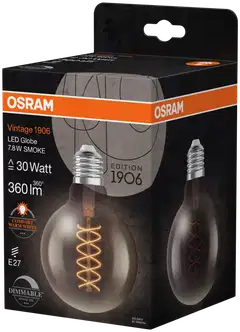 Osram LED-sisustuslamppu Vintage 1906 Globe 95mm 7,8W 360lm 1800K E27 Spiral-filamentti savunharmaa - 3