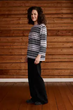 Reino&Aino naisten raitapusero - Grey stripe - 4