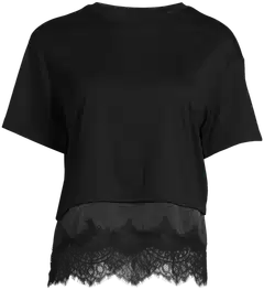 WKLY. naisten trikoopusero pitsihelma 213W126925 - Black - 2