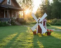 Tuulimylly, puuvalmis, 69x30x32cm - 6