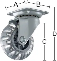 Habo kääntyvä kalustepyörä 4005 50mm kiinnityslevyllä - 1