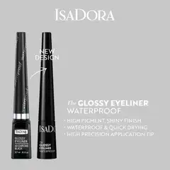 IsaDora The Glossy Eyeliner nestemäinen rajauskynä 2,5 ml - Chrome Black - 3