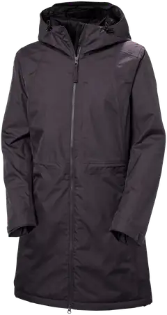 Helly Hansen naisten pitkä kevytvanutakki Westport Ins Coat - Black grape - 1