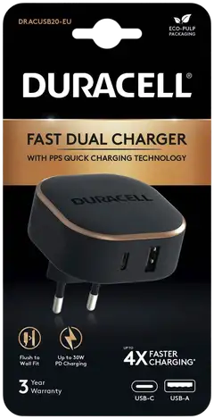 Duracell Laturi PD USB-C+USB-A 30W - 2