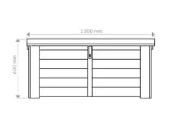 Lukittava piha-arkku kaltevalla kannella, tumman harmaa, 130x58x60 cm - 2