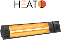 HEAT1 ECO Terassilämmitin Pro-line seinäasennus 2300W kaukosäätimellä, musta - 2