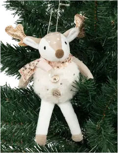 Roikkuva koristehahmo Poro Kulta 23 cm, erilaisa - 4