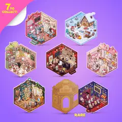 STICKER THERAPY tarra-askartelusetti Kawaii Kitties, erilaisia - 10