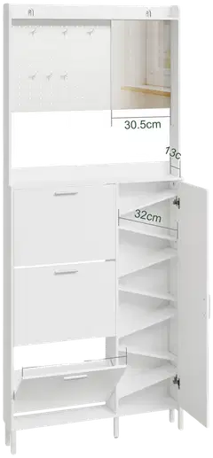 SoBuy kenkäkaappi valkoinen FSR233-W - 3