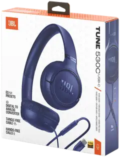 JBL langalliset sankakuulokkeet USB-C liitännällä Tune 530C sininen - 10