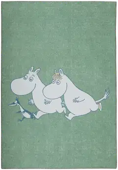 ihankotona matto Ystävät seikkailee -muumimatto 120x170 cm vihreä - 1