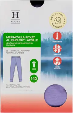 House lasten pitkät alushousut merinovillasekoitetta 230H332531 - 15-3817tcx lavender - 4