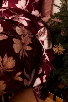 Finlayson satiini pussilakanasetti Magnolia  150X210+50x60  viininpunainen-roosa - 2