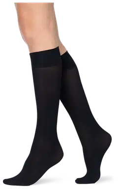 Norlyn naisten polvisukat Comfy Opaque 50 den - Black - 2
