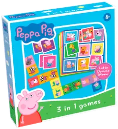 Tactic lautapeli Pipsa Possu 3 in 1 Lotto, Domino, Memo - 1