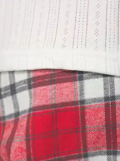 Actuelle naisten pyjama 212A382618 - White/ red check - 6