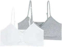 House lasten bralette-toppi irrotettavat toppaukset 230H082501 2-pack - grey melange/white - 1