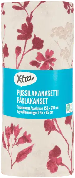 Xtra pussilakanasetti Cecilia 150x210 cm burgundy - 2