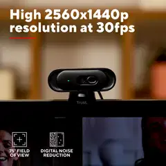 Trust Tomar 2K QHD Webkamera musta - 11