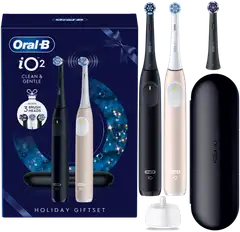 Oral-B sähköhammasharja iO2 Duo lahjapakkaus musta ja pinkki kaksoispakkaus 1 vaihtoharjalla - 1