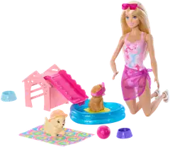Barbie Puppy Pool Party -Leikkisetti - 1