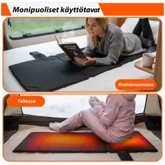 Thermrup kauko-infrapunalämmitteinen istuinalusta akulla ja älykkäällä lämpötilansäädöllä, 50 × 125 cm - 4