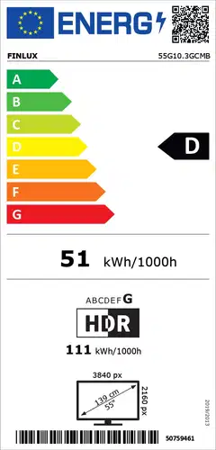 Finlux 55" 4K UHD QLED Google TV 55G10.3GCMB - 4