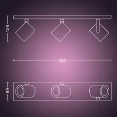 Philips Hue Argenta -kohdevalaisin kolmella spotilla 4.2W 2000-6500K 1200LM valkoinen - 2