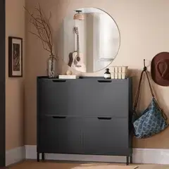 SoBuy kenkäkaappi tummanharmaa FSR100-SCH - 6
