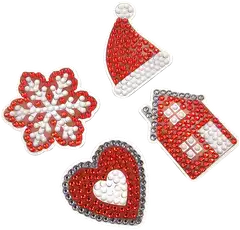 J.K. Primeco timanttimaalaustarra Joulukuvat punainen 4kpl - 2