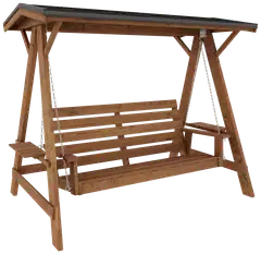 Pihakeinu kiinteällä katoksella, ruskea, 180x235x205cm - 1