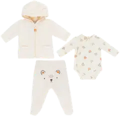 TEX BABY vauvojen setti newborn 3-osainen I967116 - BEIGE 2 - 1