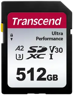 Transcend muistikortti 340S 512GB U3 SDXC R160 W90 MB/s - 1