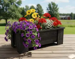 Miljöökoriste kukkalaatikko suorakaide harmaa 70x28cm korkeus 25cm - 6