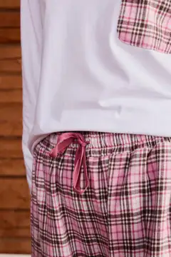 Reino&Aino naisten flanellipyjama Aino - pink check - 8