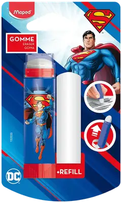 Maped Pyyhekumipuikko+täyttökumi Superman korttipakkaus - 1