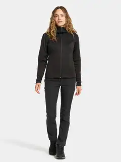 Didriksons naisten hupullinen fleecetakki Anneli - BLACK - 4