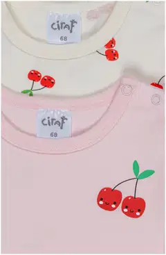 Ciraf vauvojen body Kirsikka 250B260450 2-pack - 11-0103tcx egret - 5