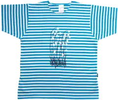 Pikkupuoti naisten t-paita Suovilla - turkoosi/valko - 1