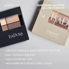 Isadora The Eyeshadow Quartet luomiväripaletti 04 Cappuccino 3,5 g - 04 Cappuccino - 3