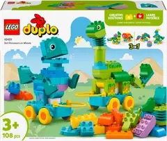 LEGO® DUPLO Town 10451 Dinosauruksia pyörien päällä – 3in1-setti - 2