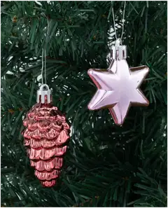 Kuusenkoristelajitelma pinkki 12 kpl - 3