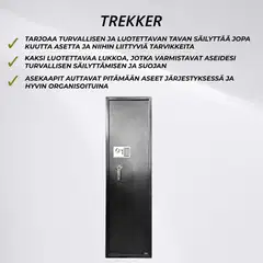Trekker Asekaappi 6-asetta AS600 v2, digitaalilukolla, Musta - 4