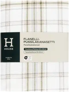 House flanellipussilakanasetti Check 150x210 cm vihreä - 3