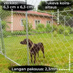 Trekker koira-aitaus 6x3 m harmaa - 3