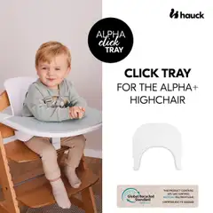 Hauck tarjotin syöttötuoliin Alpha Click Tray valkoinen - 10