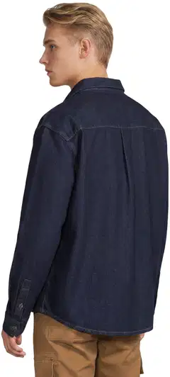 WKLY. miesten denim-paita, loose fit, painonappikiinnitys 194W312670 - Dk. blue denim - 3